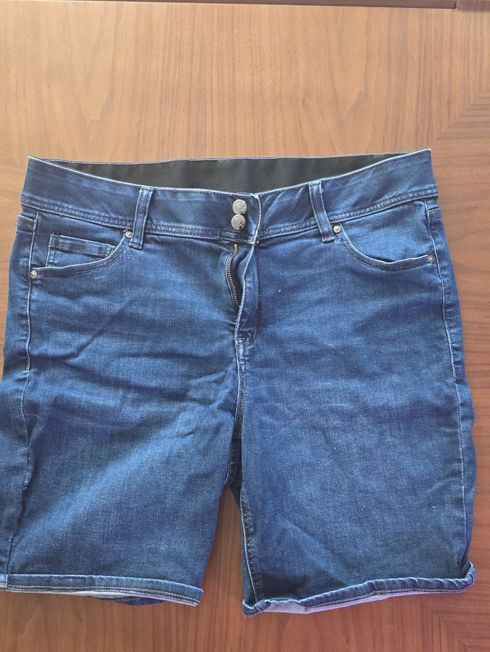 Lane Bryant Dark Blue Boyfriend Denim Shorts